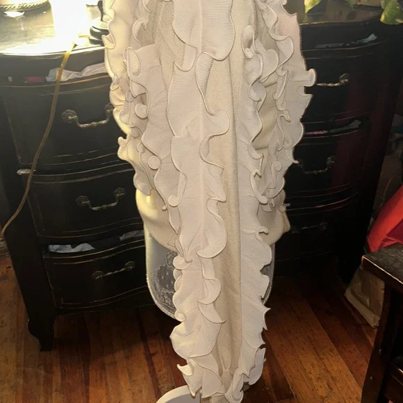 COPY - Ciline Ruffle-Trim Button-Down Cardigan - Picture 3 of 6